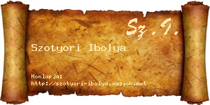 Szotyori Ibolya névjegykártya